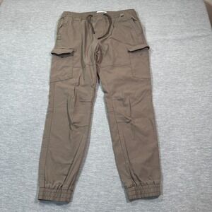 Projek Raw Pants Men Large Brown Cargo Jogger Classic Fit Drawstring‎ Stretch